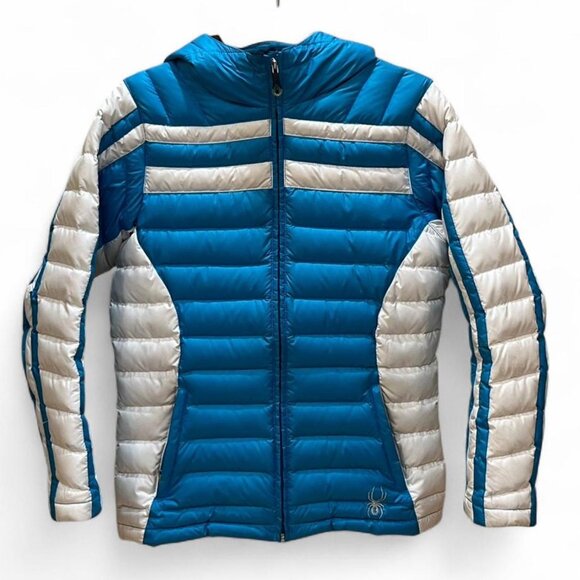 Kids Spyder Blue & White Winter Jacket - Picture 1 of 2